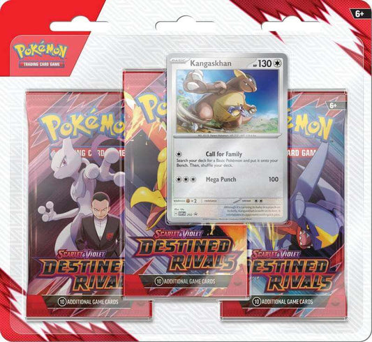 Pre-Order Scarlet & Violet: Destined Rivals - 3 Pack Blister (Kangaskhan) - TCG Haven