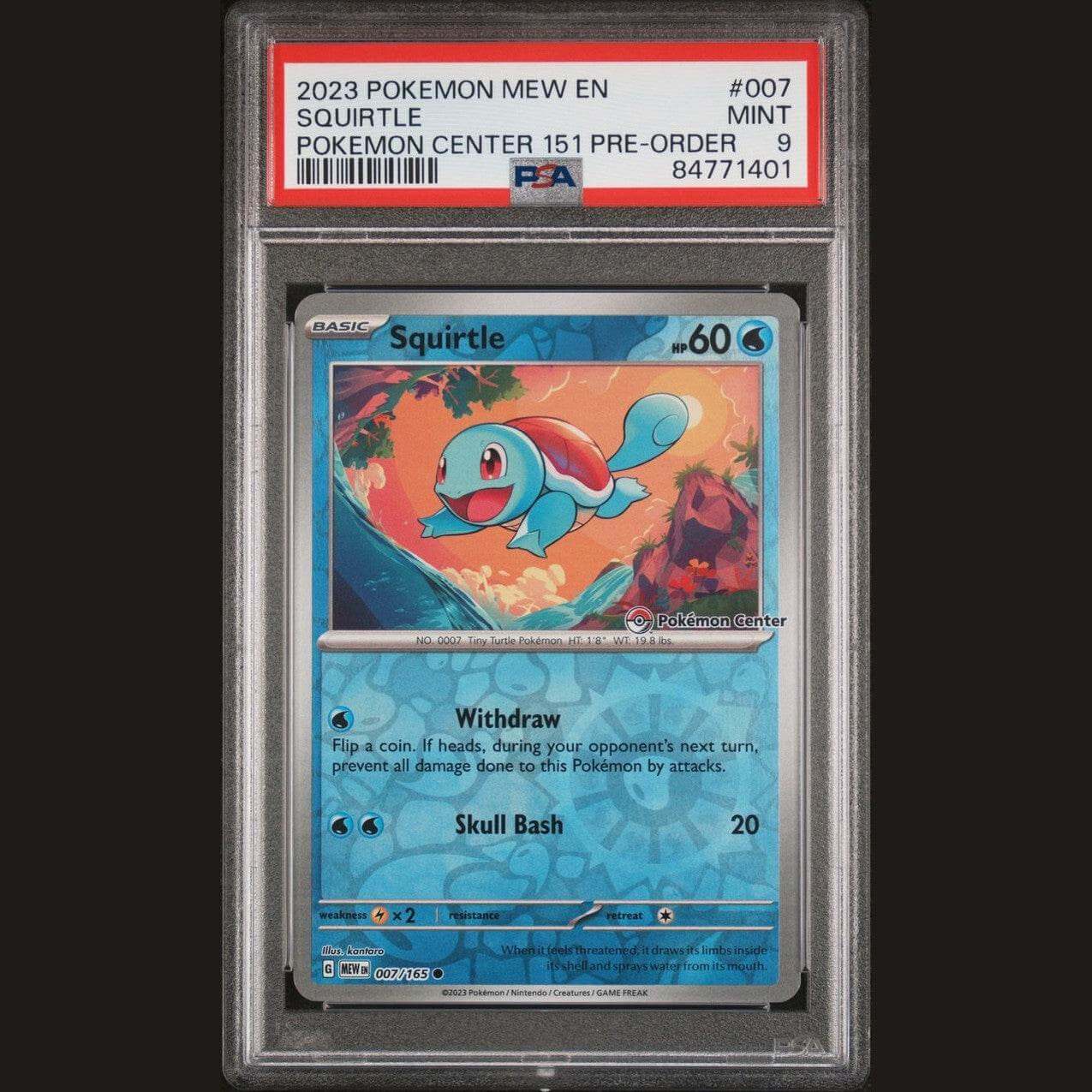 SQUIRTLE POKEMON CENTER 151 PRE-ORDER PROMO PSA 9 - TCG Haven